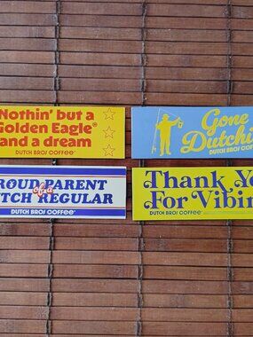 Dutch Bros Mini Bumper Stickers Set Of 4 May 20 2026